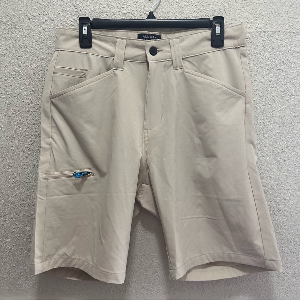 All Day Short 4 Way Stretch Mens Shorts Light Tan Size 30